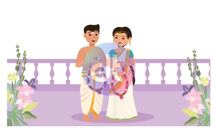 South Indian Wedding Character Collections Animation Scene