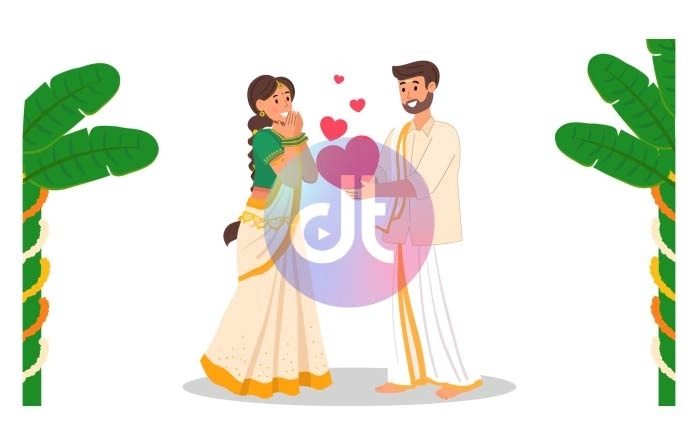 South Indian Wedding Vector Flat Avatars Animation Scene