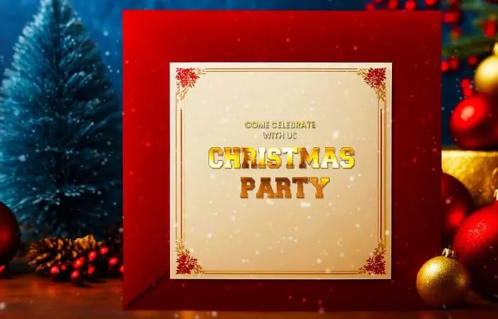 Stunning 3D Christmas Party Invitation Slideshow Template