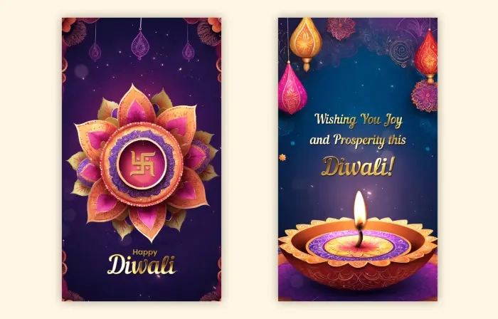 Stunning 3D Design Diwali Wishes Instagram Story Template