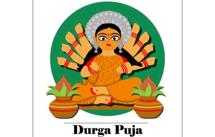 Stunning Illustration Of Goddess Durga For Ashtami Celebrations image