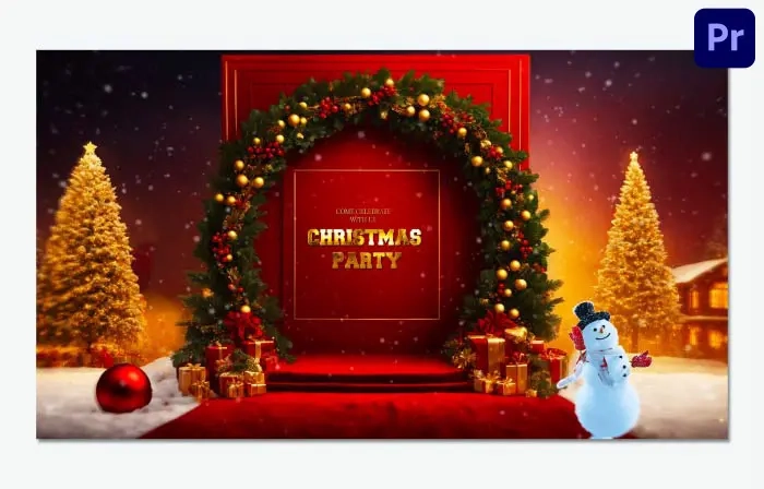 Stylish 3D Christmas Celebration Invitation Card Slideshow