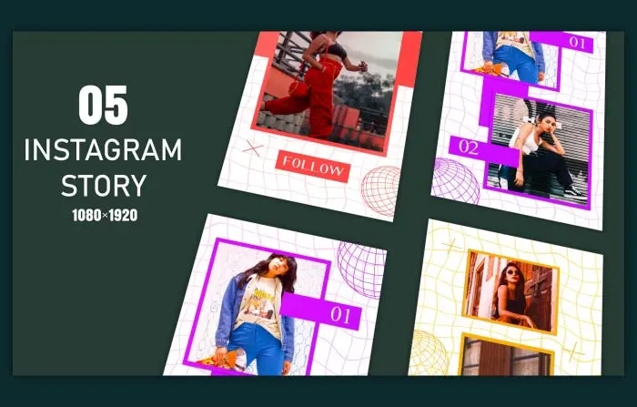 Stylish Instagram Story Frames After Effects Template