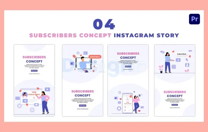 Subscribers Concept 2D Character Animation Instagram Story