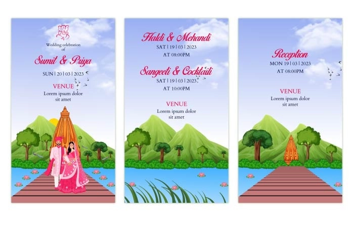 Temple Background Wedding Invitation After Effects Instagram Story