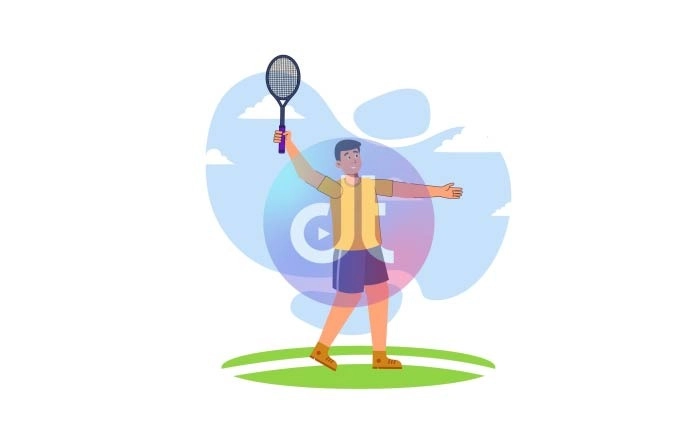 Tennis Activities Vector Animation Scene