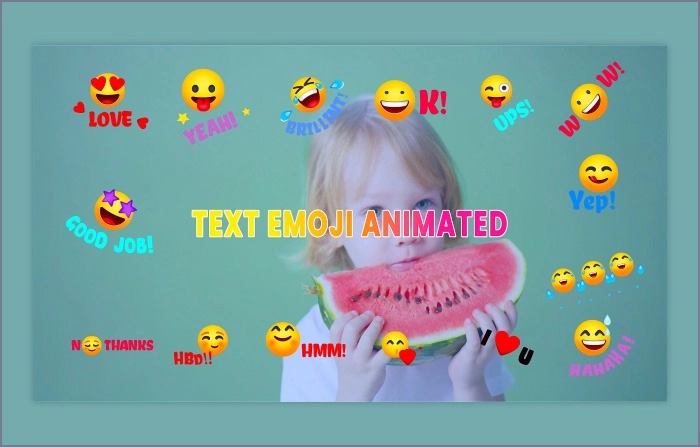 Text Emoji Animated Illustration Element Pack After Effects Template