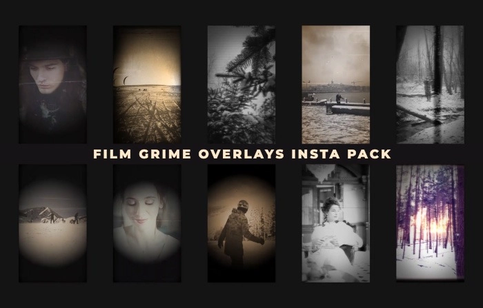 Film Grime Overlays Instagram Pack After Effects Template