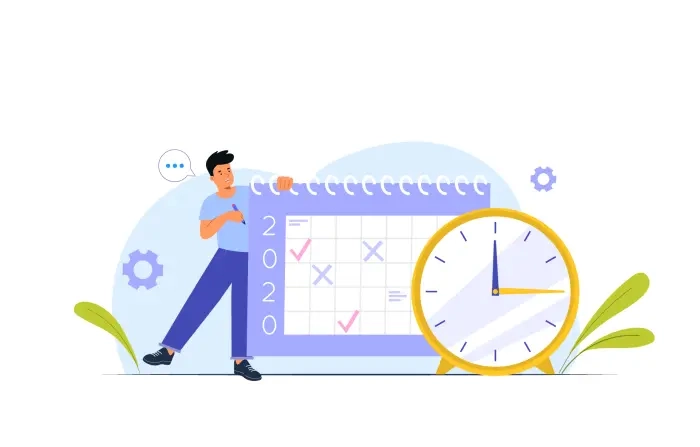 Time Scheduling Project Vector Illustration