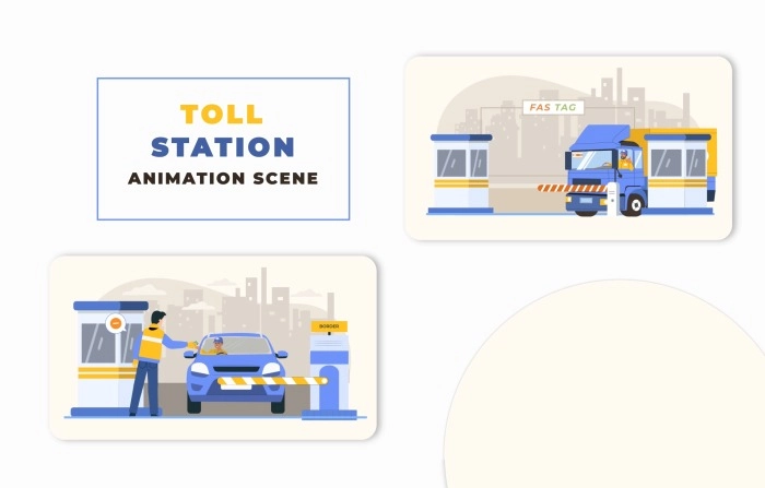 Toll Station Animation Scene After Effects Template