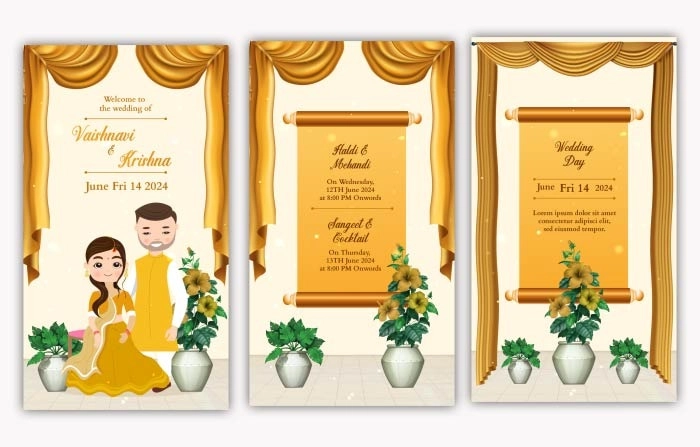 Traditional Indian Wedding Invitation Instagram Story After Effects Template