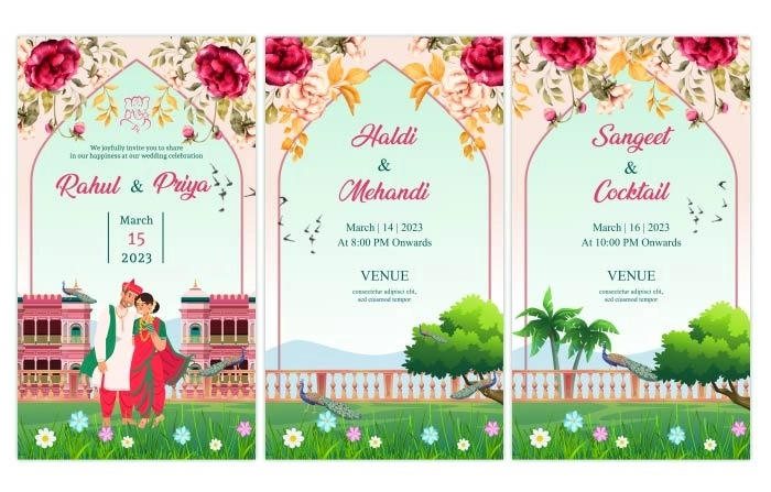 Traditional Wedding Invitation Card After Effects Instagram Story