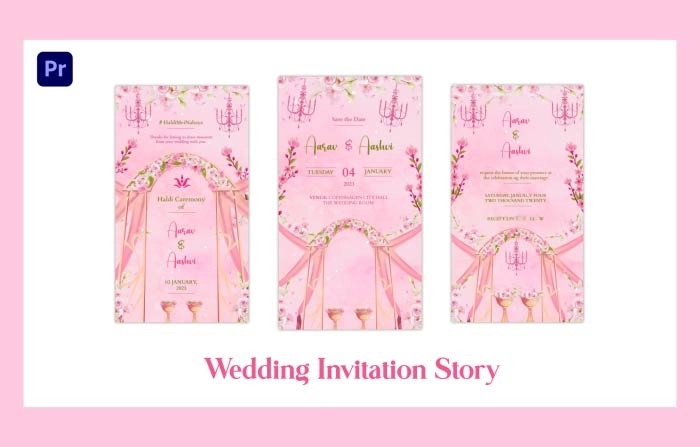 Traditional Wedding Invitation Instagram Story Premiere Pro Template