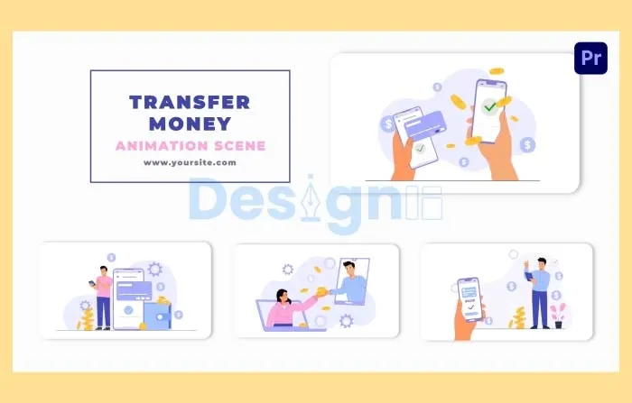 Transfer Money Character Animation Scene