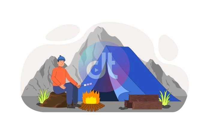 Trip Camping In The Nature Animation Scene