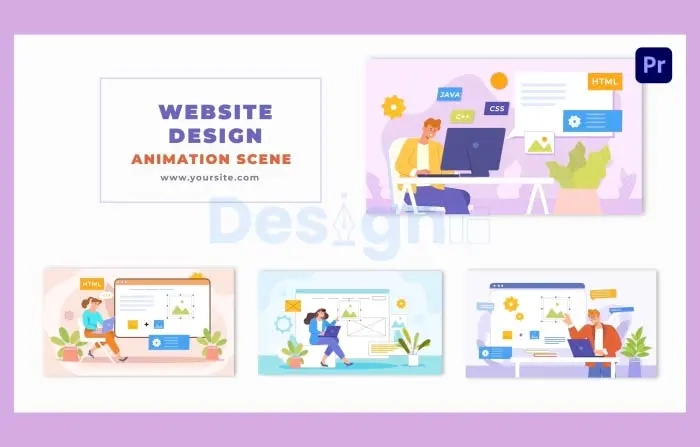 Vector Animation Scene of Website Designers Working
