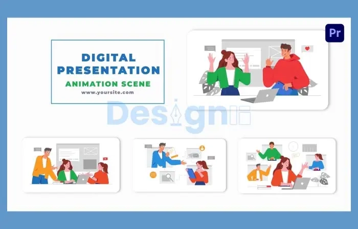 Vector Digital Presentation Animation Scene