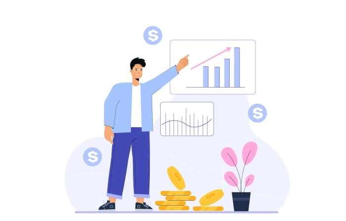 Vector Illustration Of Profitable Investment