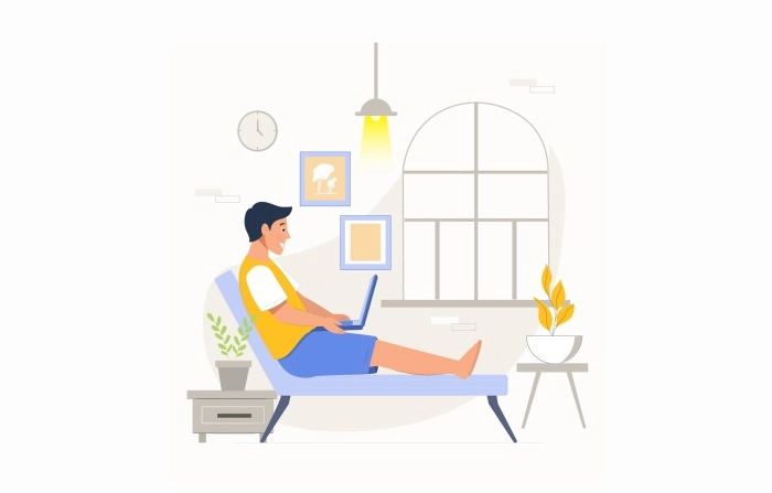 Vector Illustration Of Rest In Home