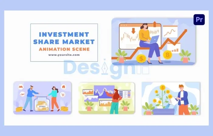 Vector Investment and Share Market Animation Scene