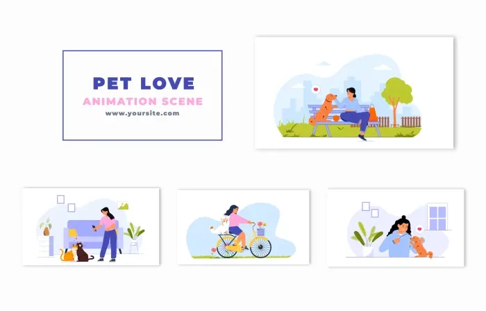 Vector Pet Lover Animation Scene
