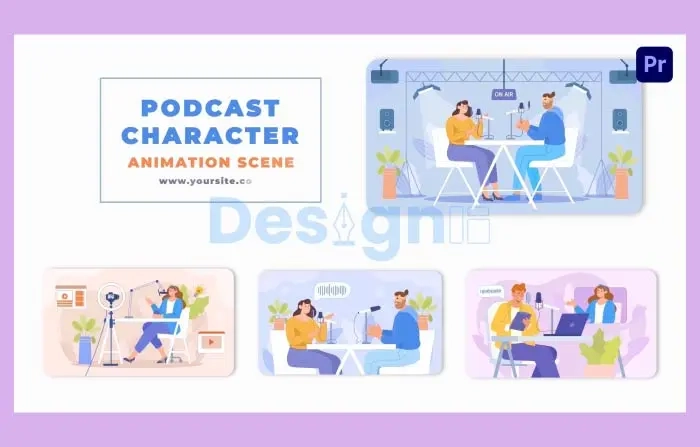 Vector Podcast Character Animation Scene