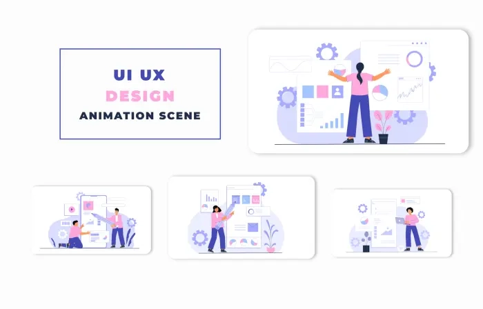 Vector UI And UX Design Animation Scene