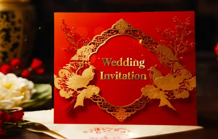Vibrant 3D Chinese Wedding Invitation Slideshow