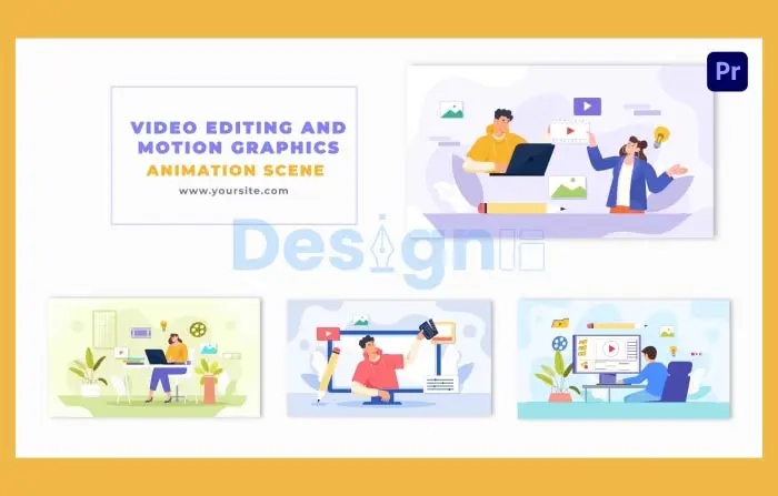 Video Editor and Motion Graphics Artists 2D Character Animation Scene