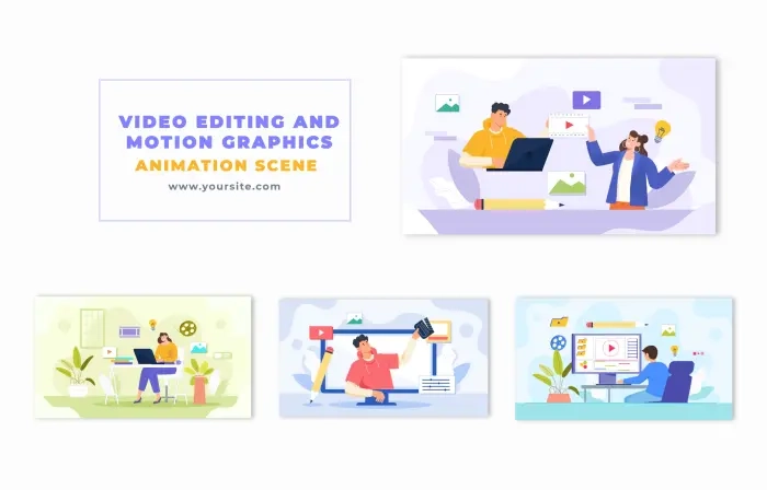 Video Editor and Motion Graphics Artists Character Animation Scene