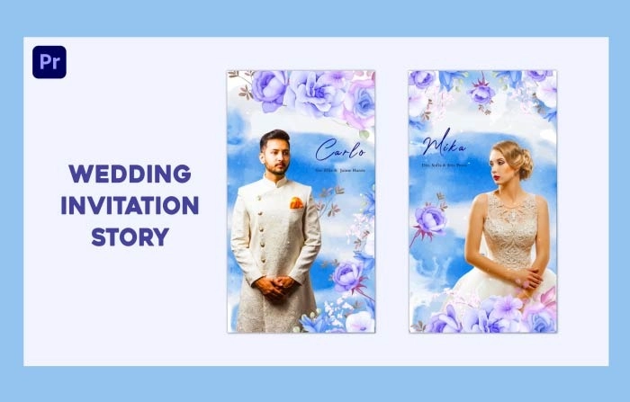 Water Color Effects Wedding Invitation Story Pre Pro Template