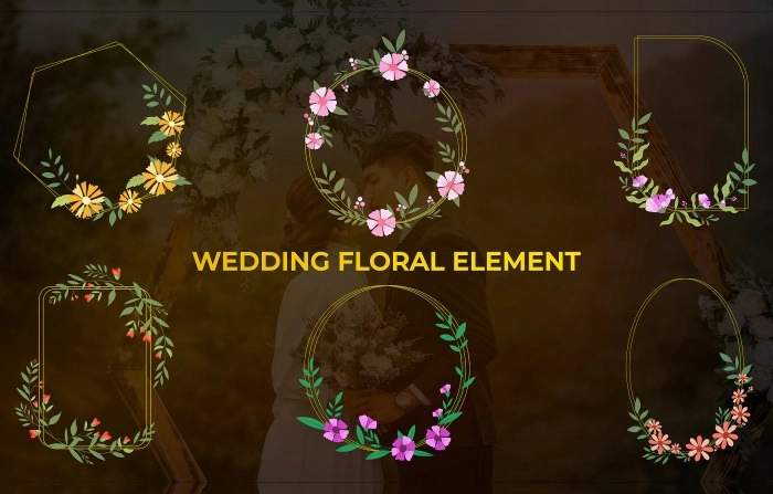 Wedding Colorful Floral Element Motion Graphics Template