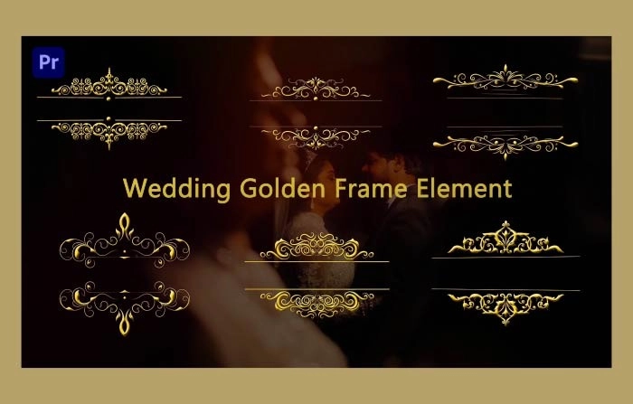 Wedding Golden Frame Premiere Pro Element