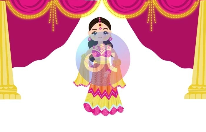 Wedding Haldi 2D Character Animation Scene