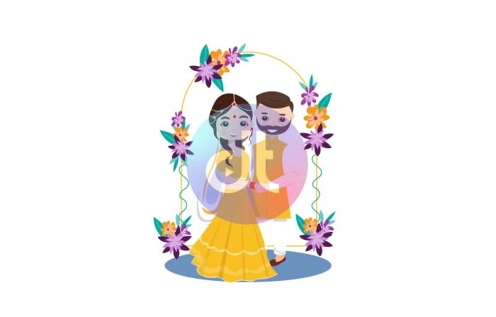 Wedding Haldi Character Animation Scene