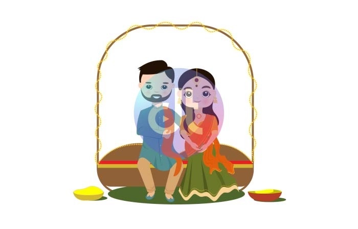 Wedding Haldi Vector Animation Scene