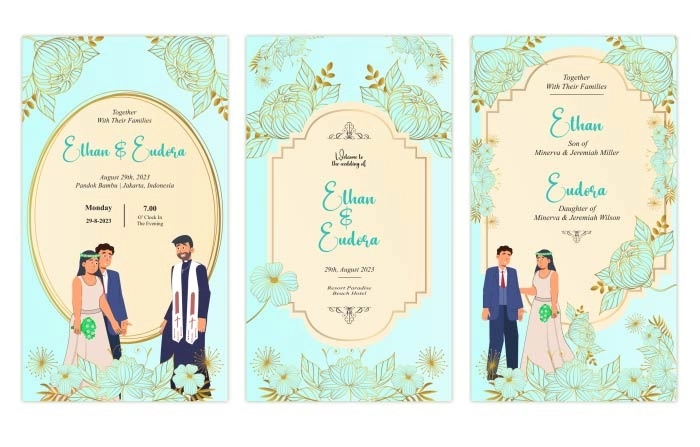 Western Bride Groom Wedding Card After Effects Instagram Story
