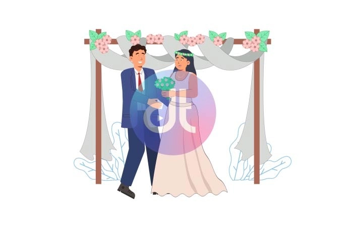 Western Wedding Ceremony Animation Scene