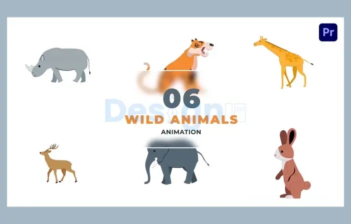 Wildlife Animals in Cartoon Animation Scene