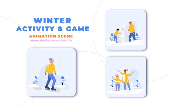 Winter Activity Game Animation Scene After Effects Template
