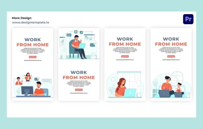 Work From Home Instagram Story Premiere Pro Template