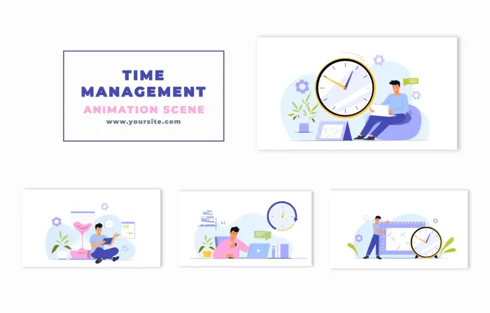 Work Time Management Animation Scene