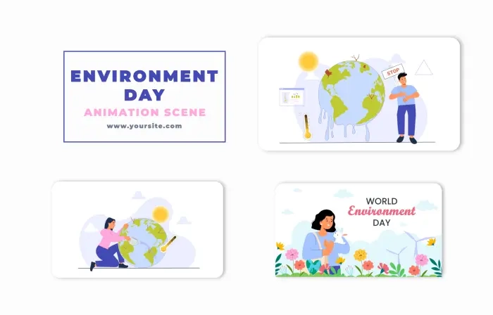 World Environment Day Character Animation Scene