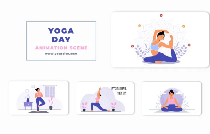 Yoga Day Character Animation Scene