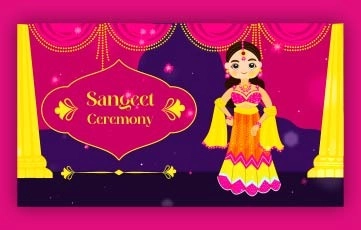 Indian Wedding Sangeet Invitation After Effects Template