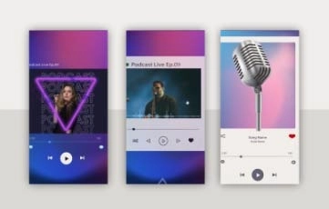 Music Podcast Purple Instagram Stories After Effects Template