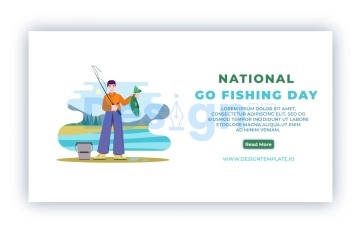 National Fishing Day Landing Page After Effects Template