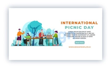 International Picnic Day Landing Page After Effects Template