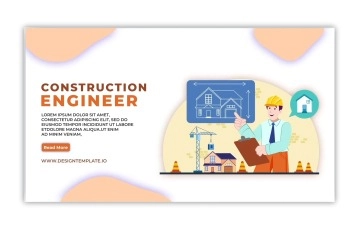 Construction Engineer Landing Page After Effects Template