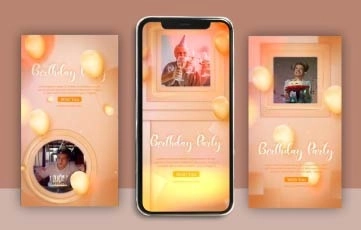 Realistic Luxury Golden Birthday Instagram Story After Effects Template